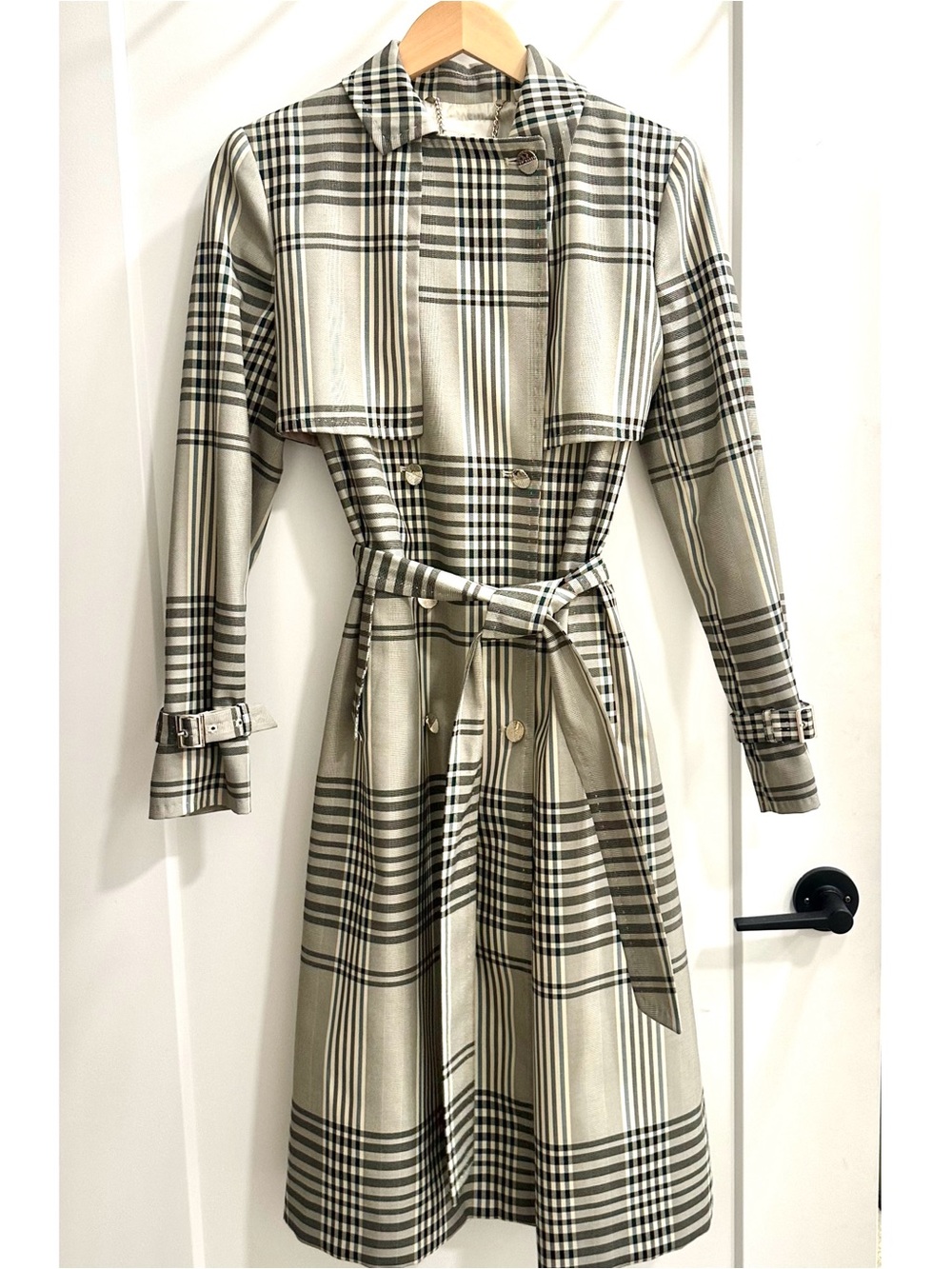 Ted Baker “Buckle Cuff” Check Trench Coat